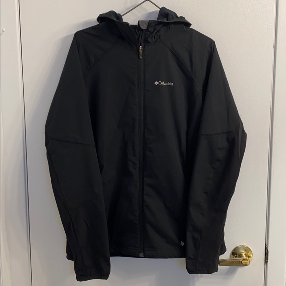 Columbia Black Hooded Windbreaker Jacket